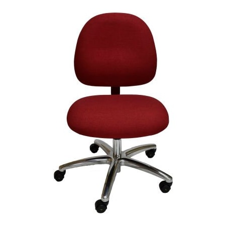 Industrial Seating High Back Conductive Fabric Chair w/ Aluminum Base & ESD Casters Light Burgundy AE22W-FC Burg-461